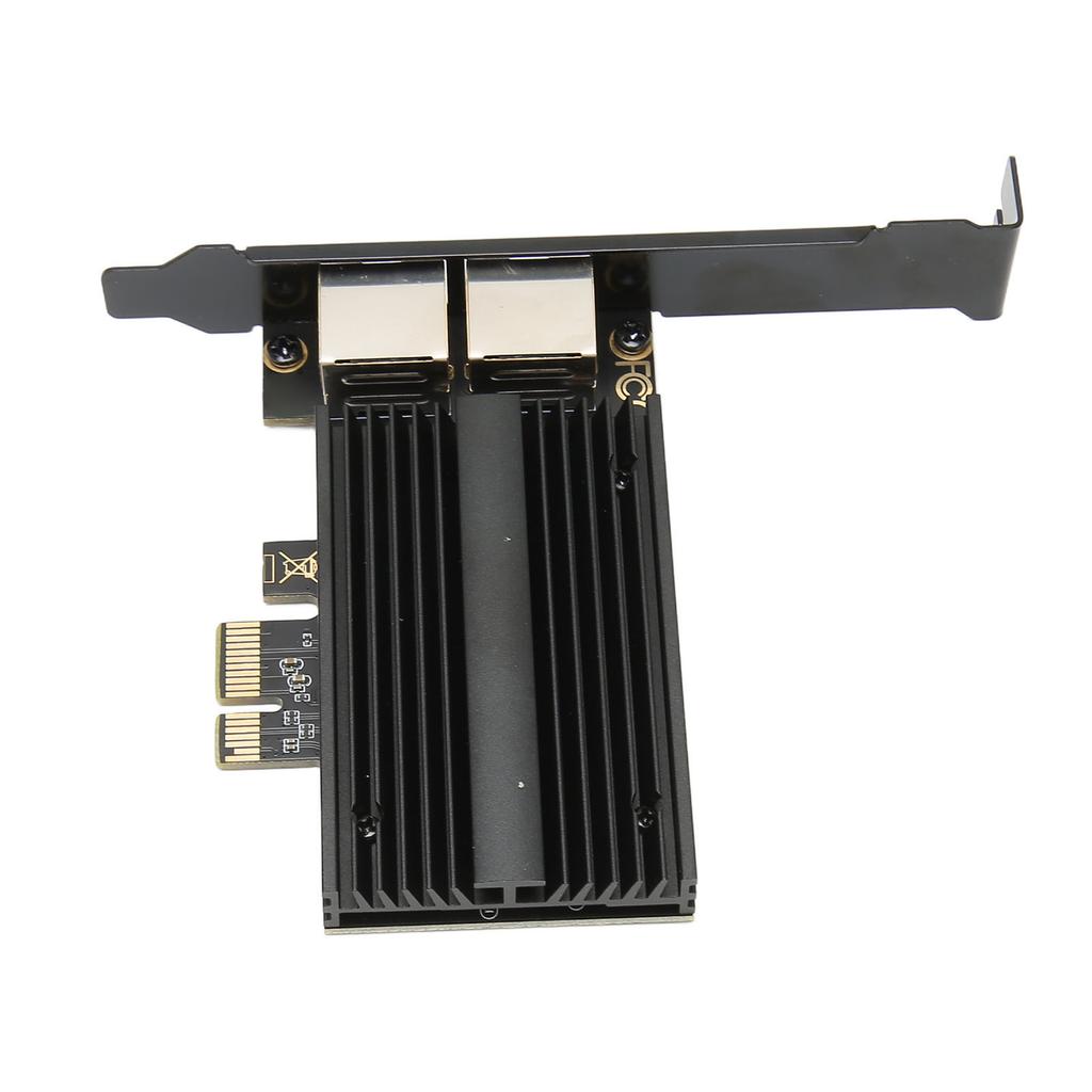 PCIe Network Card 2.5Gbps Dual Port Gold Plated Pin Aluminium Alloy Gigabit Ethernet Card for