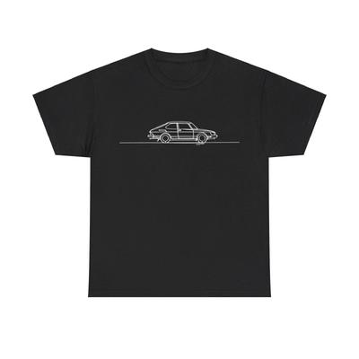 Saab 900 White Design Car Silhouette T-shirt