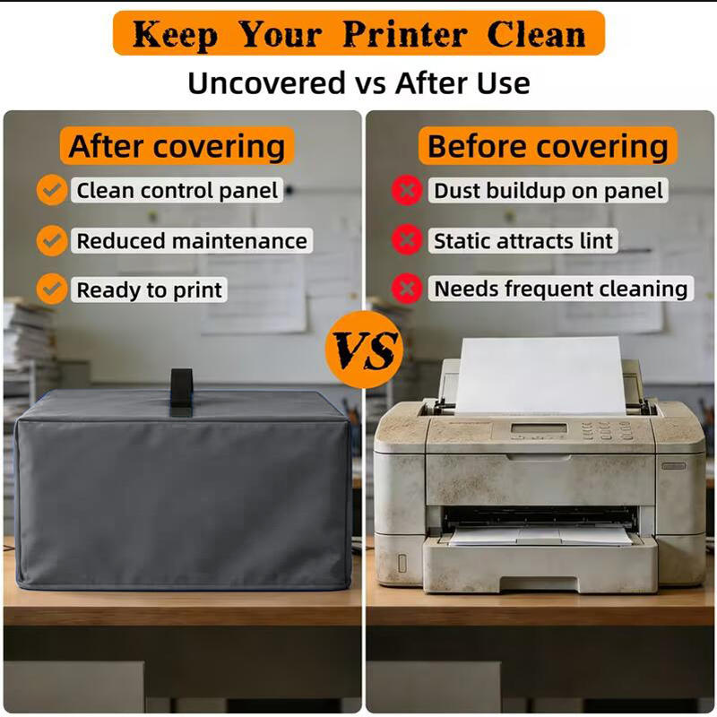 1pc Reinforced Handle Printer Dust Cover Waterproof Open Bottom Protective Sleeve with Drawstring Anti-Static Printer Cover Case
