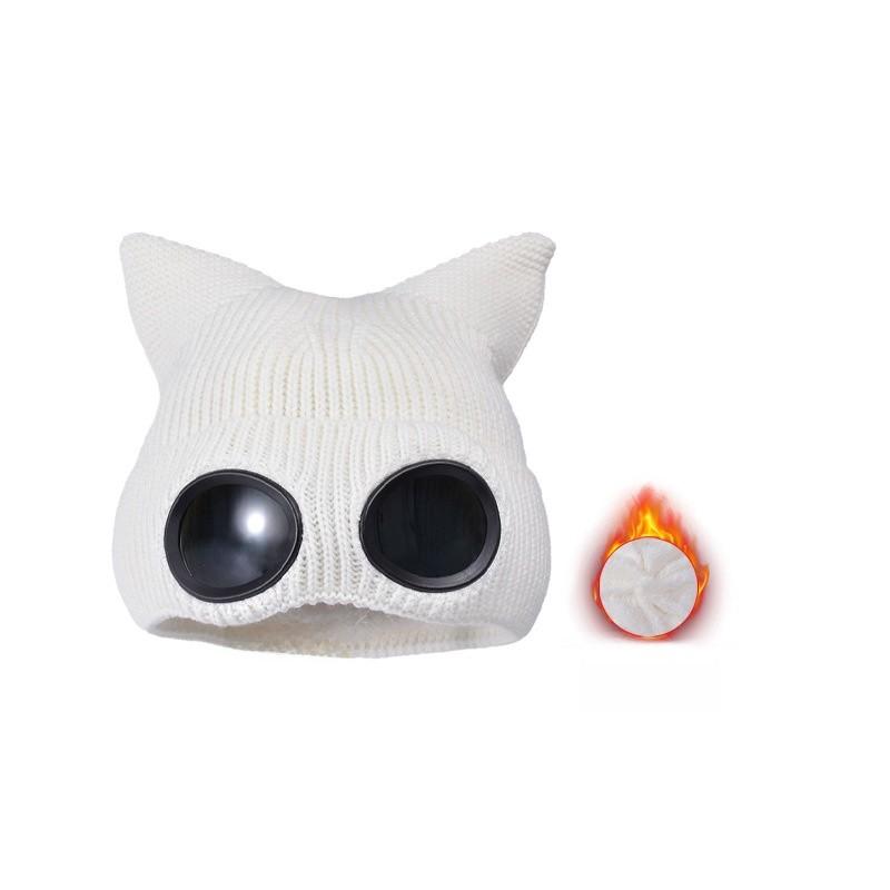 Winter Knit Hat With Earmuffs For Women Outdoor Skiing Windproof Insulated Headgear