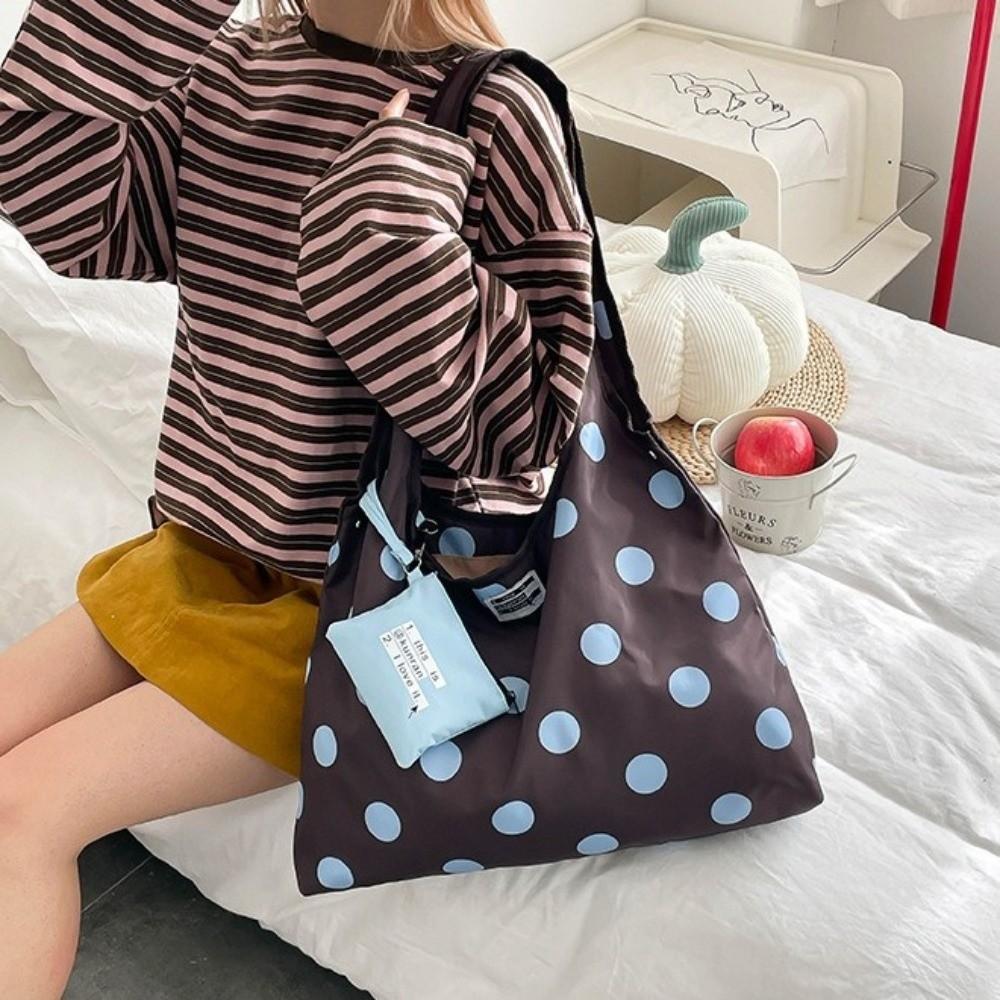 Versatile Double-sided Crossbody Bag Fashion Lace-up Shoulder Bag Polka Dot Crossbody Bag Travel