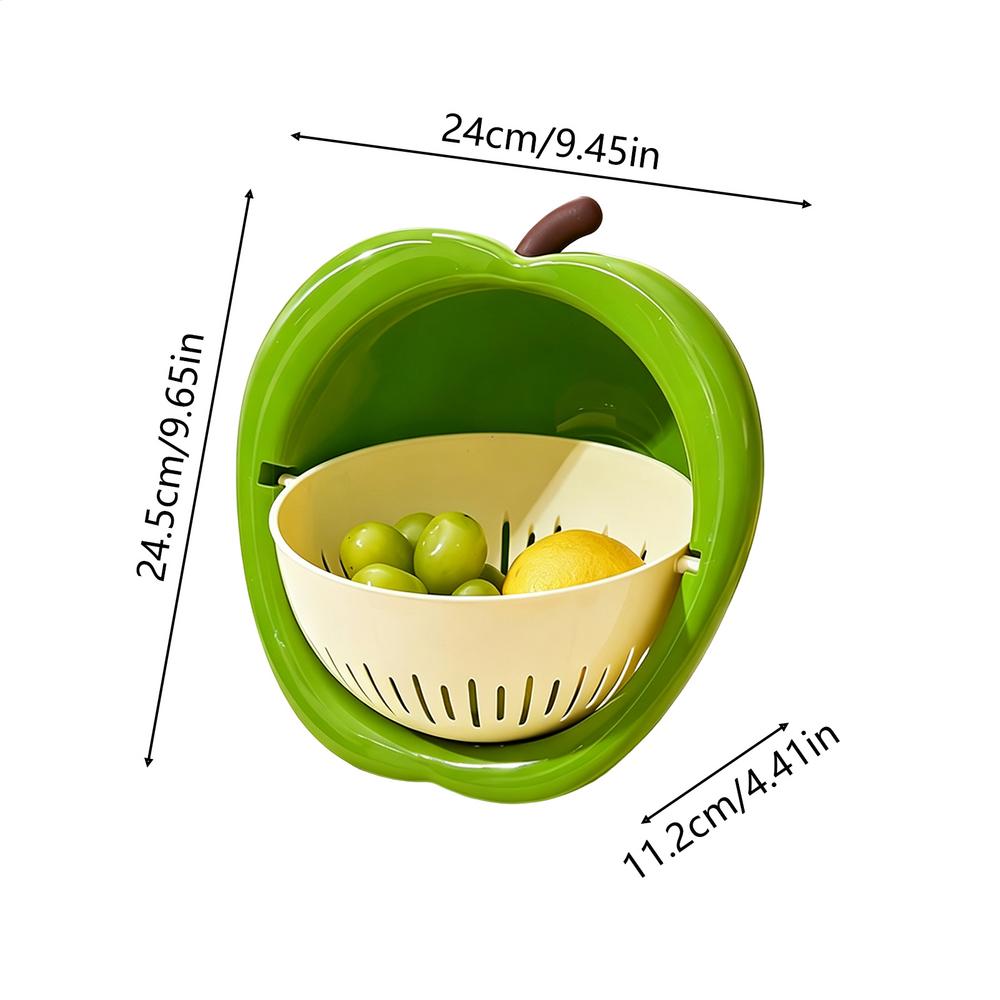 1PC Double Layer Vegetable Drain Basket Large Capacity Creative Food Storage Container Multifunctional Vegetable Fruit Strainer