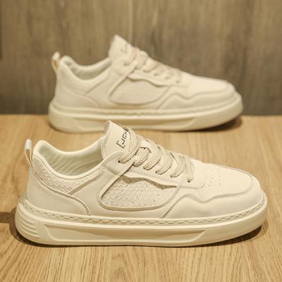 Lightweight Men Sneakers Genuine Leather White Shoes Fashion Breathable Retro Training Shoes Athletics Sport Casual Shoes Studen