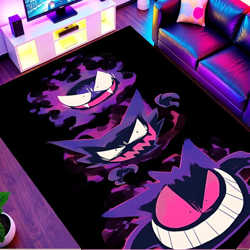 Gengar Print Rug, Washable Floor Carpet, For Entryway Dorm Laundry Room Office Study, Home Decor Birthday Christmas Gift