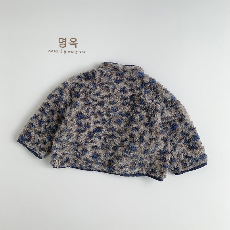 Unisex Baby Kids Leopard Print Winter Warm Plush Coat