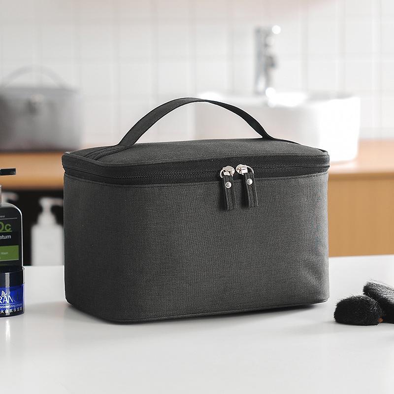 Vielseitige wasserdichte Kultur- und Make-up-Tasche für Reisen, Fitness und den täglichen Gebrauch - Unisex, einfarbig, tragbar, großes Fassungsvermögen.