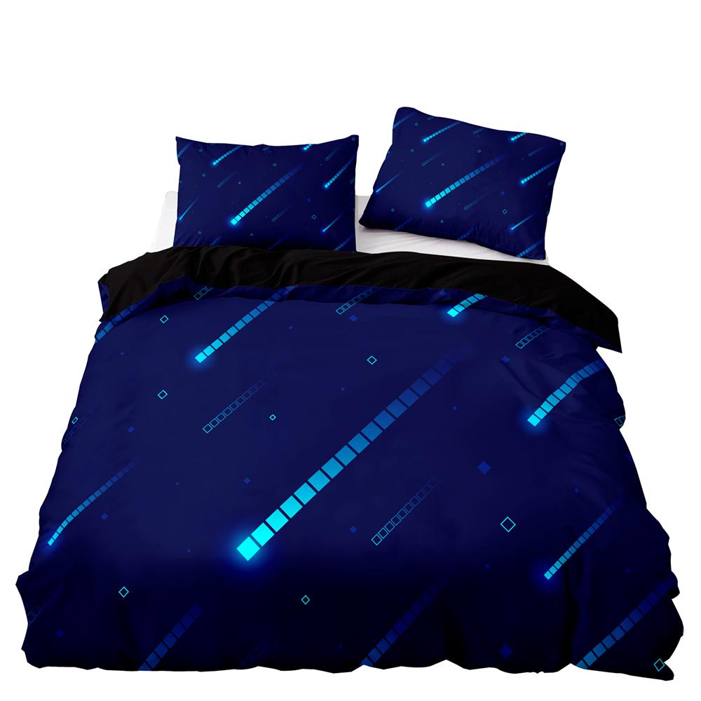 Sternschnuppen Bettbezug Set Nachthimmel Leuchtende Sterne Thema Bettdeckenbezug für Kinder Jugendliche Erwachsene Polyester Steppdeckenbezug King Size