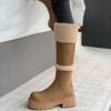 Women's Fur Integrated Thick Bottom Heightening Winter Lightweight Padded Warm Snow Boots Non-slip Wear Casual Sports Long Cotton Boots