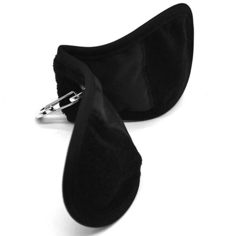 Golf Towel with Carabiner Hook Microfiber Double-Sided Velvets Black Cotton for Active Player