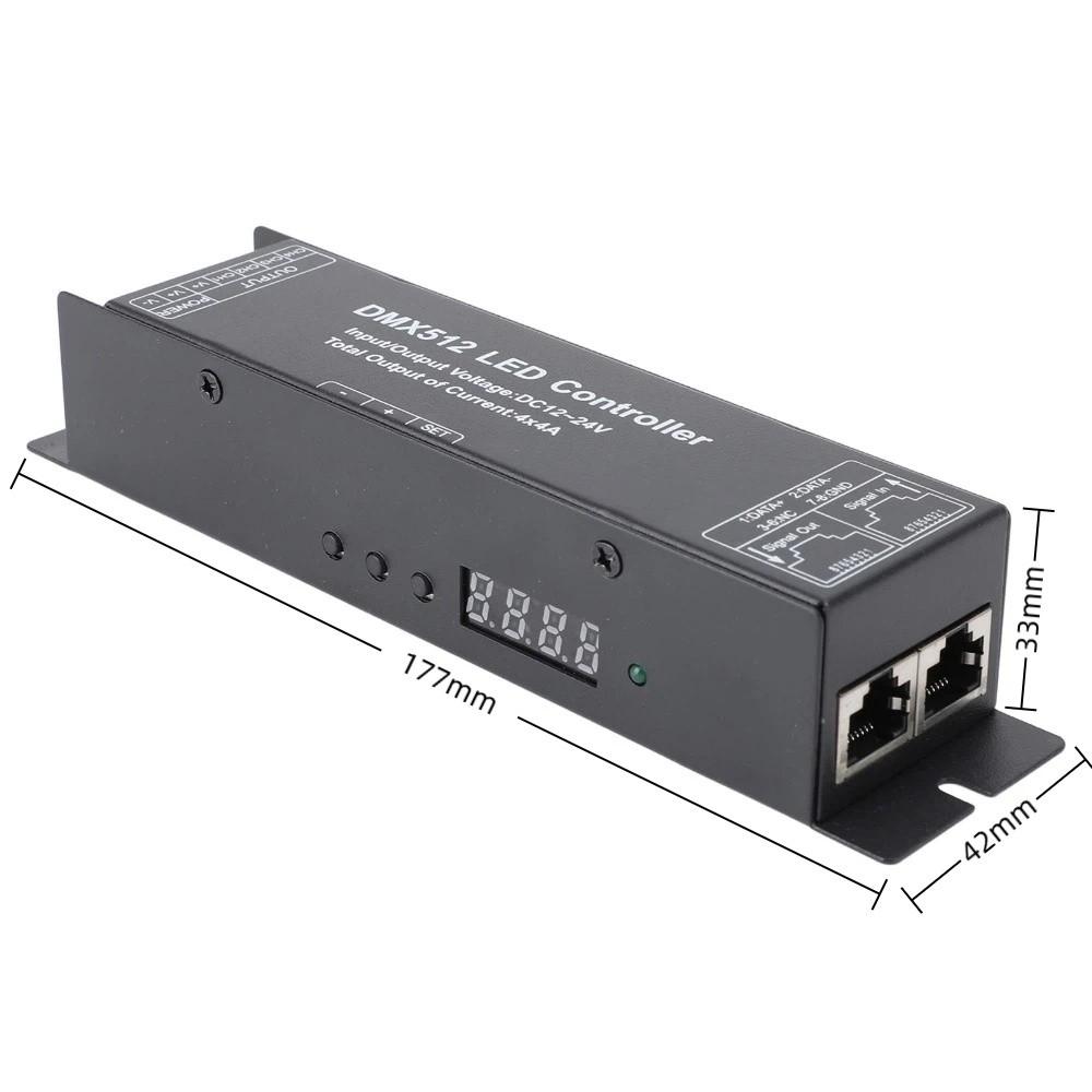 4 Channel LED Strip Controller 16A DMX Dimmer Driver Easy DMX512 Decoder Stage Lighting