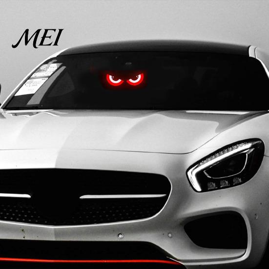 Solar Powered Atmosphere Lamp Demon Eye Car Window Light, Dynamic LED Night Light with Smart Led Devil Lighting Sensor Modes, Suction Cup, Wireless