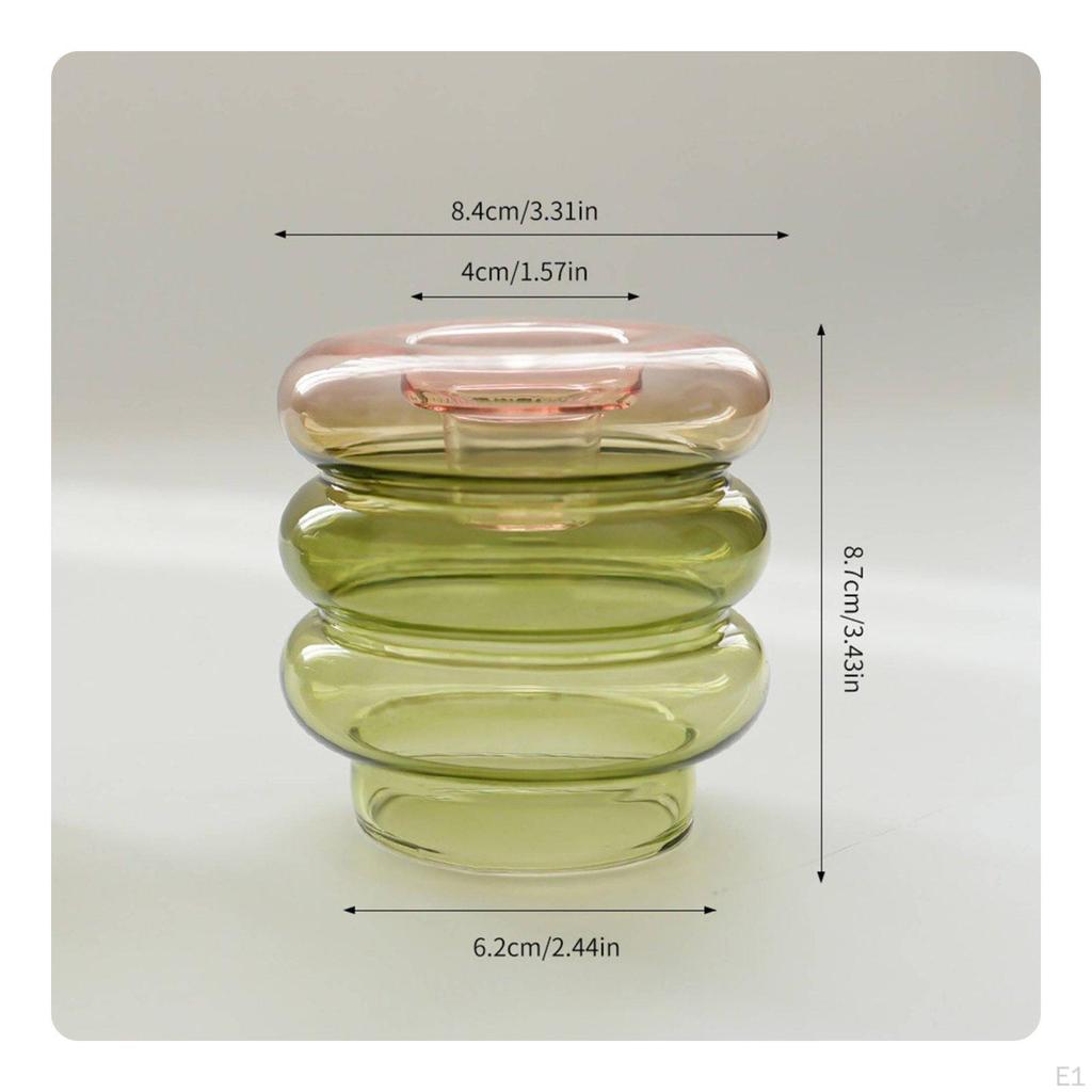 Portacandele Vaso Design 2in1 Vetro Circolare Elemento Decorativo Centrale Arredo Casa per Tavolo,