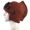 Unique Hand-Knitted Vintage Acrylic Skullies&Beanies with Cozy and Warm Knitted Visor Mask Design for Men Winter Cap,funny Gifts