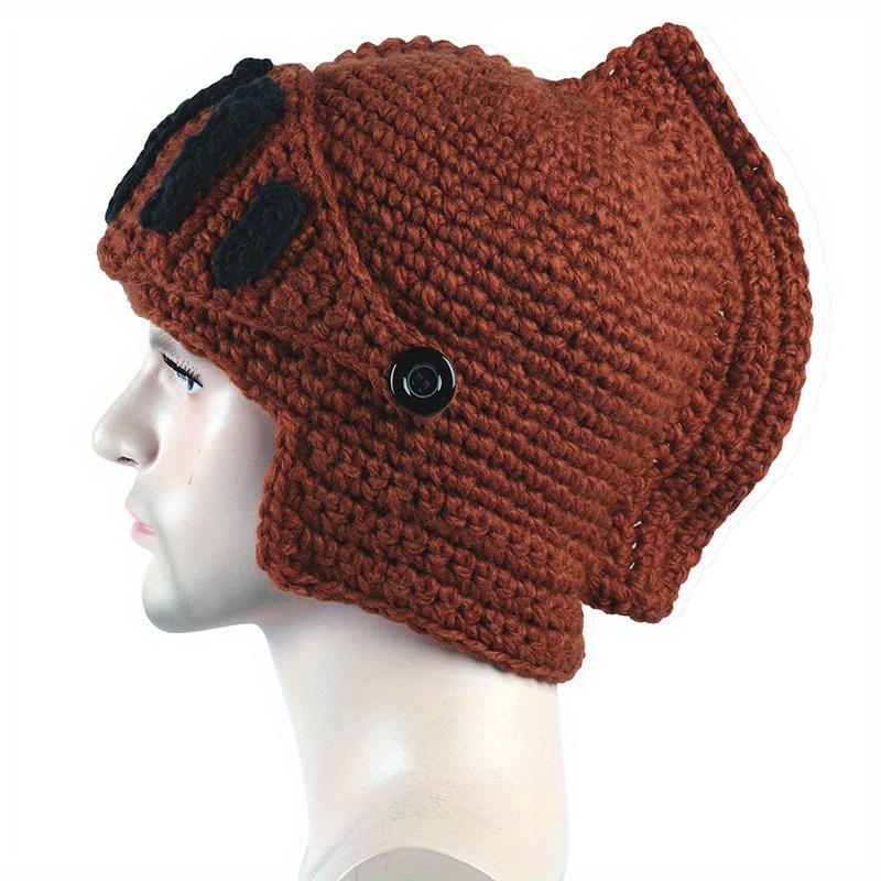 Unique Hand-Knitted Vintage Acrylic Skullies&Beanies with Cozy and Warm Knitted Visor Mask Design for Men Winter Cap,funny Gifts