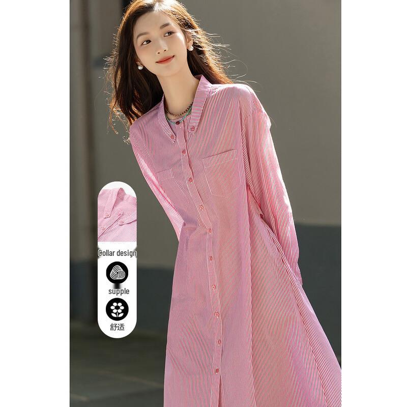 Женское платье-рубашка Demana свободного кроя с воротником-стойкой L