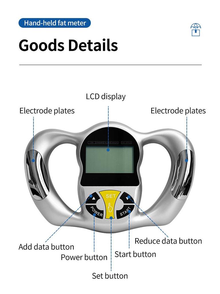 Handheld BMI Fat Tester: Portable Electronic Body Fat Analysis Device