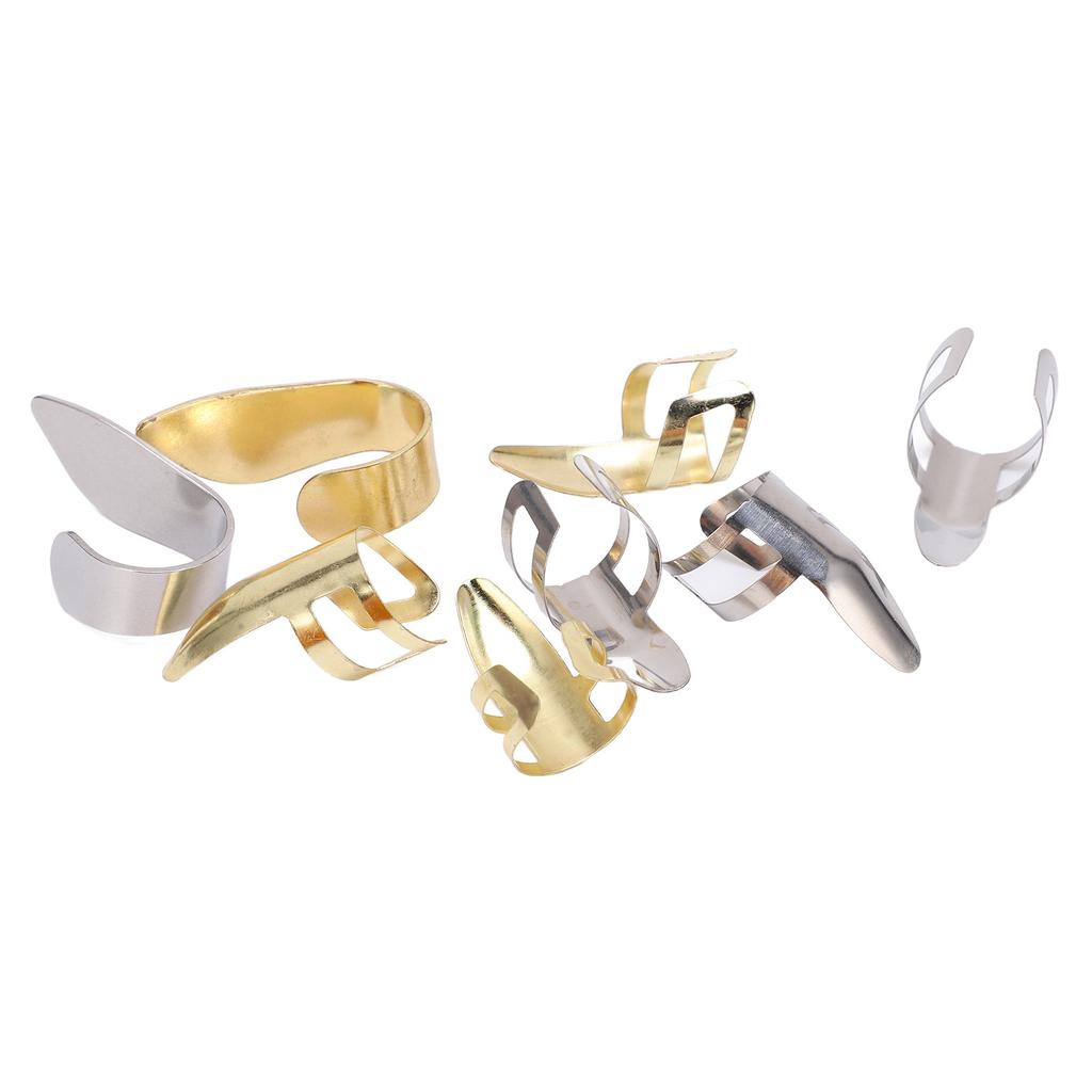 8 Pezzi Plettri per Dita Metallo Regolabile Parti per Chitarra Banjo Ukulele Accessori per Strumenti Musicali