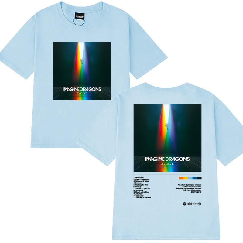 Imagine Dragons Evolve Album Double Sided print T shirt Men Women vintage Hip Hop streetwear Unisex Cotton short sleeve T-shirts