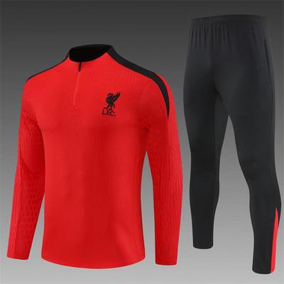 Costum de Antrenament Fotbal Liverpool cu Mânecă Lungă pentru Bărbați și Copii - Uscare Rapidă, Respirabil, Îmbrăcăminte Sport Casual pentru Toamnă/Iarnă