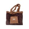 Vintage Leopard Print Plush Stitching Women's Shoulder Bags Large Capacity Female Tote Bag Casual Versatile Ladies Handbag