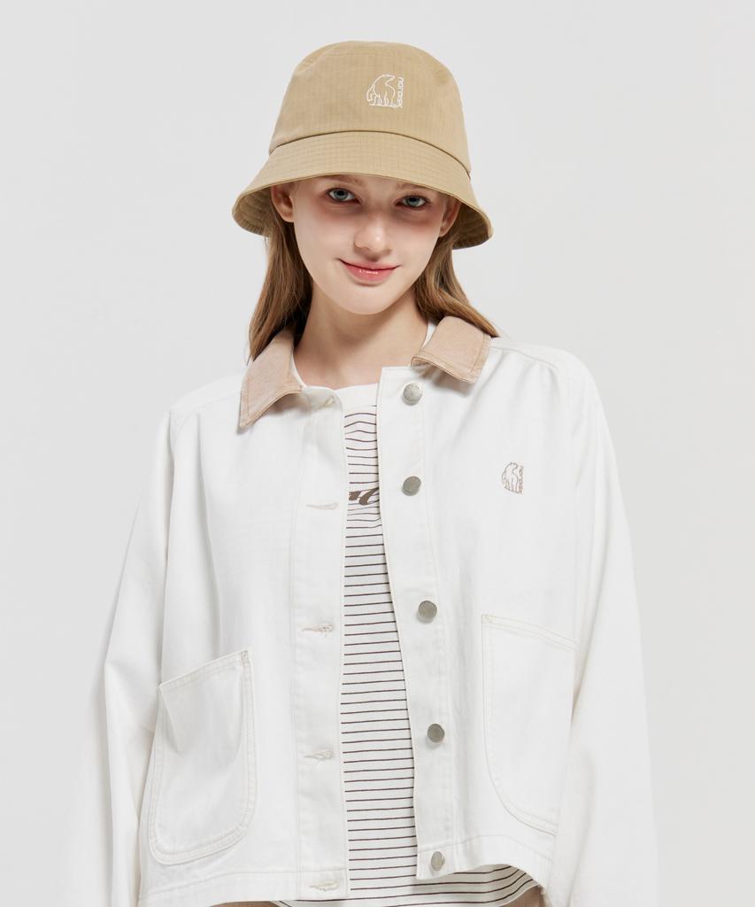 NORDISK Polar Bear Logo Cotton Bucket Hat_Beige