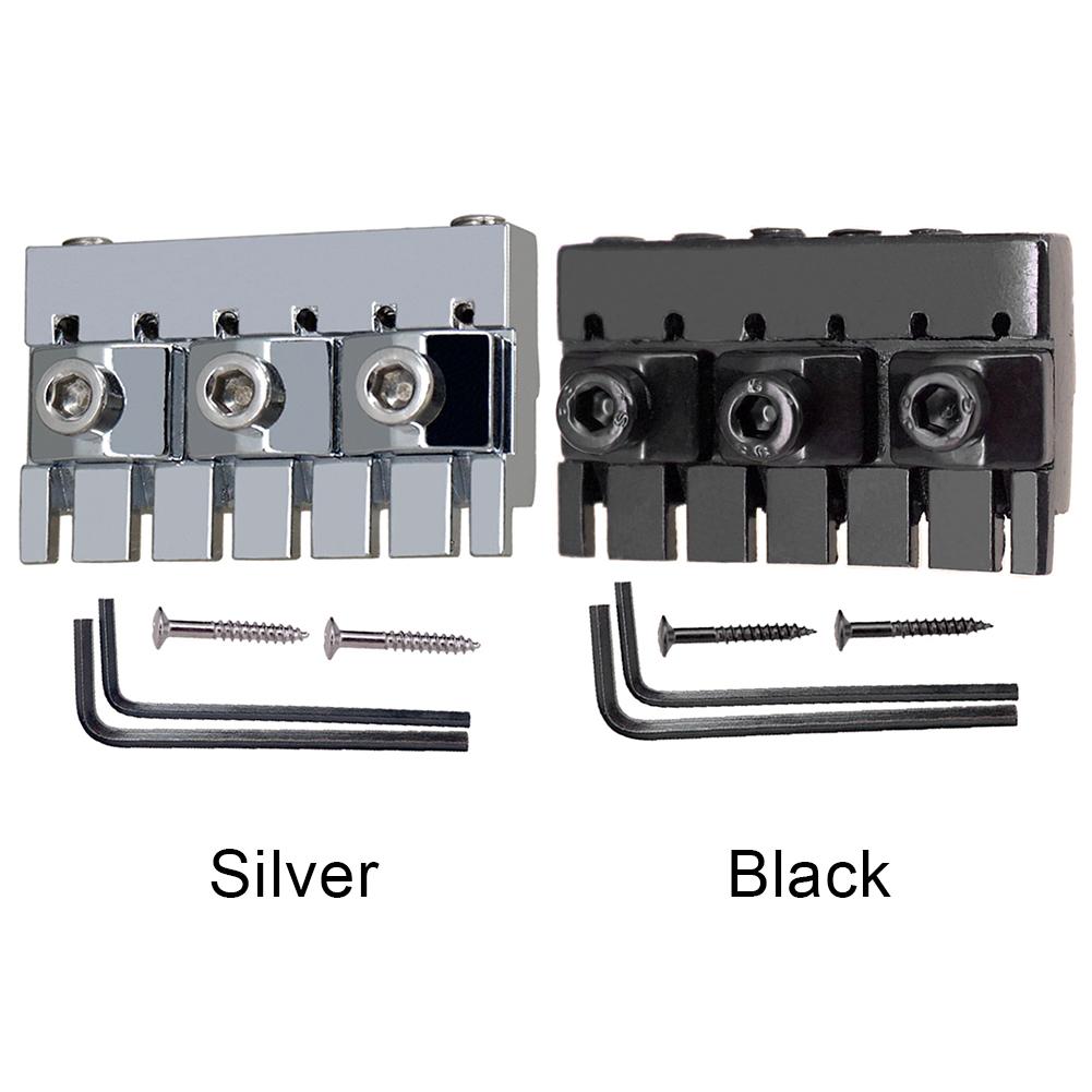 6-saitige kopflose elektrische Gitarre Locking Nuts mit 2 Schraubenschlüsseln 2 Schrauben Saiten-Lock-Nüsse Musikinstrumentenzubehör