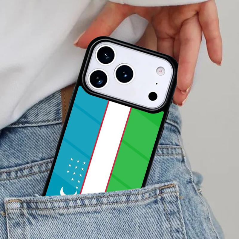 Usbekistan Flagge Wappen Handyhülle für iPhone 17ProMax 12 13 14 15 16e 17 Pro Max Plus Air Cover