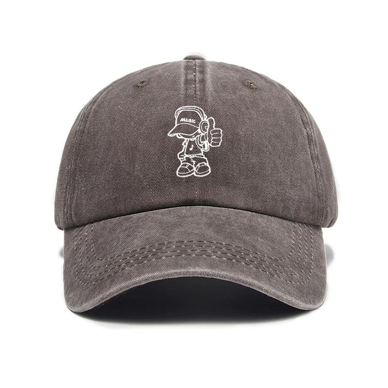 Washed American Retro Cowboy Baseball Cap To Increase the Trend of Curved Brim Baseball Hat Sunshade Soft Top American Fishing Hat