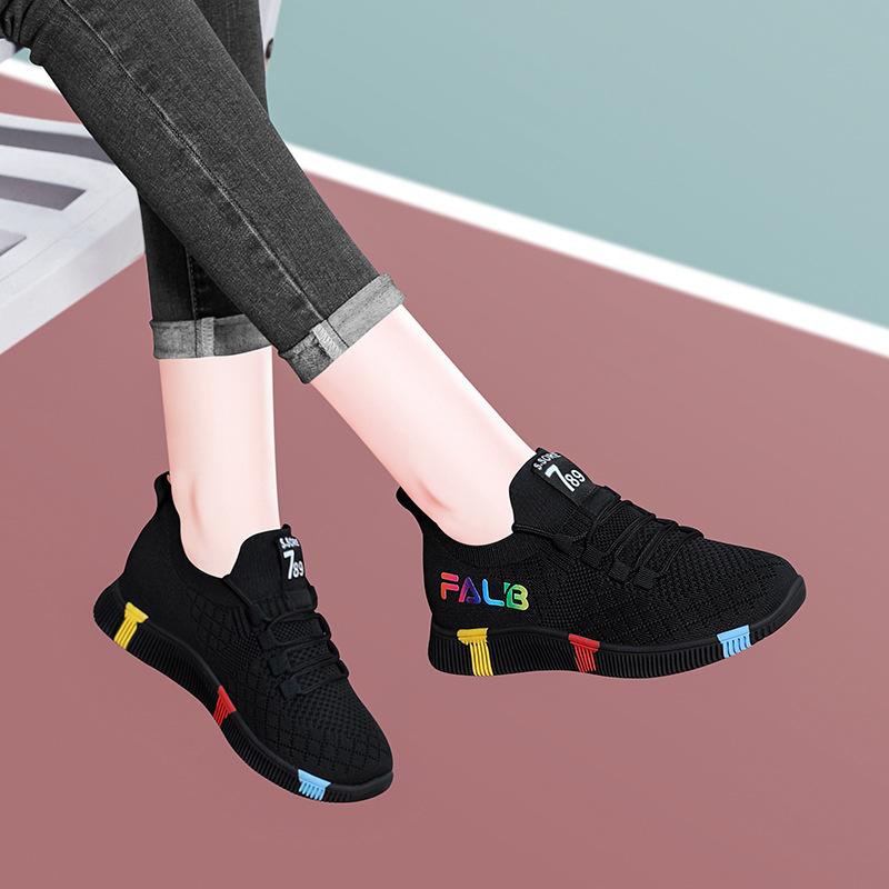 

Весенняя женская обувь из летучего трикотажа, повседневная обувь с мягкой подошвой для танцев, универсальная спортивная обувь на плоской подошве с доставкой 41