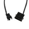 27cm/10.63in Fan Power Adapter Cable 1 To 1 Ways 4-Pin Molex Male To 3-Pin/4-Pin PWM Sleeved Fan Extension Adapter Cable
