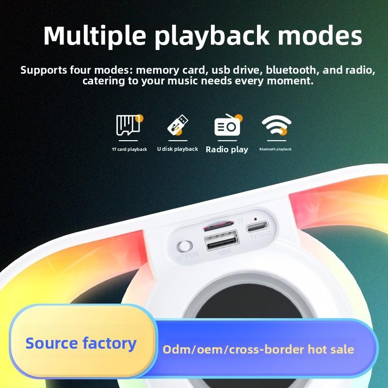 Outdoor Camping Desktop Atmosphere Night Light Bluetooth Speaker Portable RGB Light Small Stereo