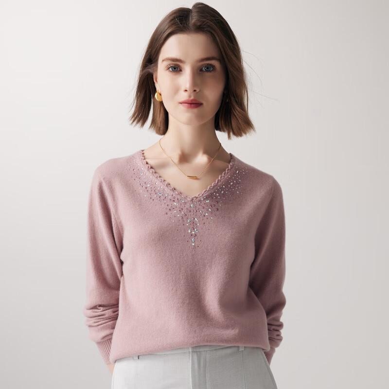 Paro Women s 100% Cashmere V-Neck Long Sleeve Sweater M