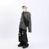 Men's European-American Subculture Knitted Sweater: Faux Two-Piece with Holes, Heavy and Relaxed Style