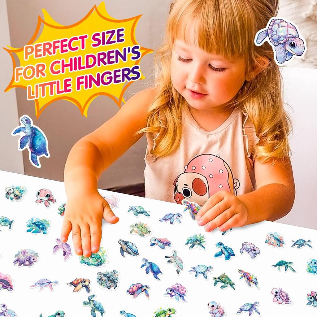 10/50pcs Colorful Cute Sea Turtle Stickers Turtle Marine Animal Graffiti Stickers for DIY Luggage Laptop Skateboard Motorcycle Bicycle Stickers