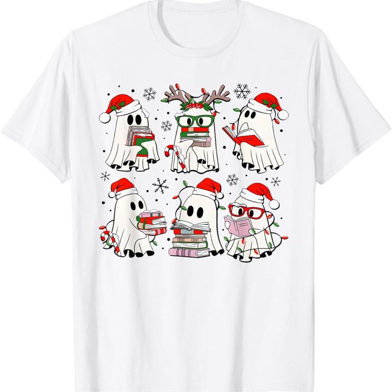 T-shirt pour enfants, livre fant?me dr?le, lecture de livres de no?l, amoureux, enseignant S