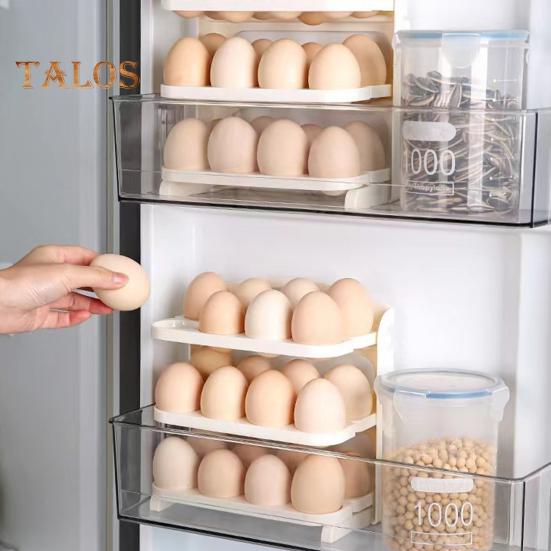 Egg Storage Container Large Capacity Food Grade BPA Free Foldable Design Portable Egg Holder Refrigerator Tray