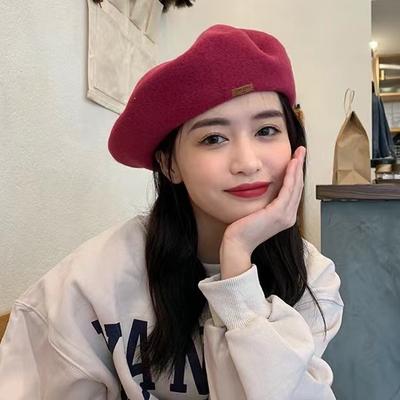 Høst og Vinter Klassisk Ullbaret Dame Lærmerke Britisk Retro Malerhatt Mote