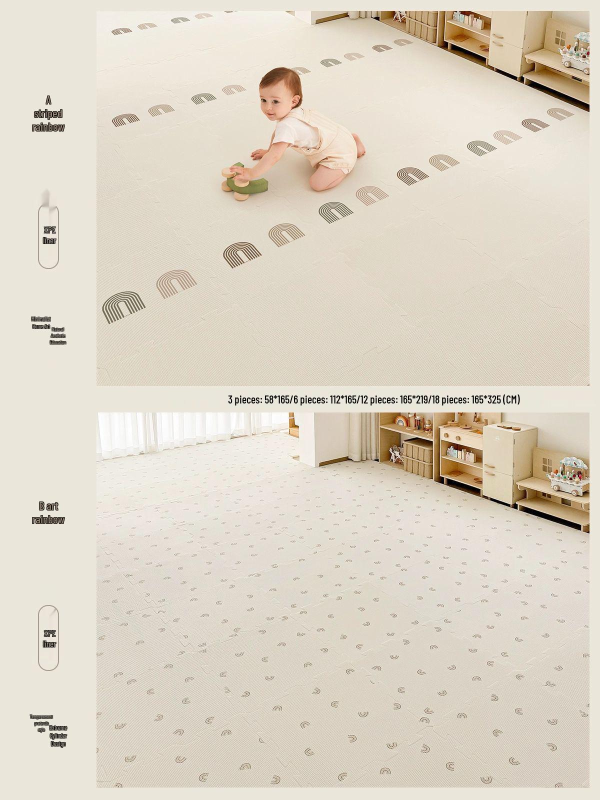 

Beiyi Нетоксичный XPE детский коврик для ползания: Густая пена без запаха для младенцев и детей. 58x58x2cm/piece