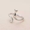 Ladies' Silver Cat Ring, Can Be Opened And Adjusted In Size, Simple And Fashionable Ring, Versatile Accessory Jewelry.