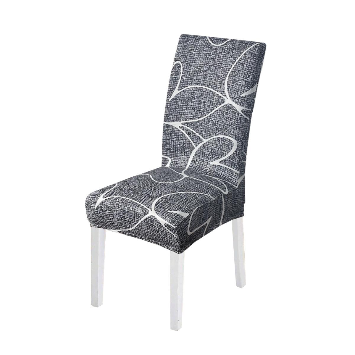 

Чехол на стул из молочного шелка высокой плотности для дома, ресторана, эластичный, универсальный для всех сезонов, современный, простой чехол на обеденный стул One size