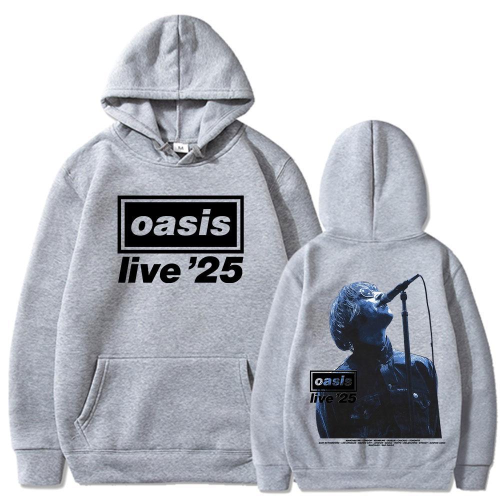 Rock Band O-Oasis Live 25 Tour Merch Hoodies Mode Gothic Vintage Übergroße Mode Langarm Sweatshirt Männer Frauen Pullover