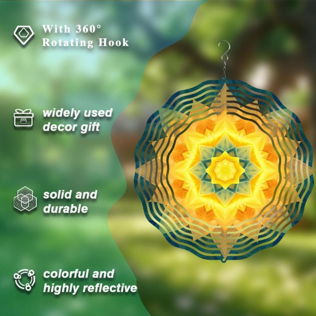 360 Degree Rotating Hook Metal Wind Chime 25cm Elegant Hanging Decor for Garden Home Outdoor Gift Spring Summer Fall Winter