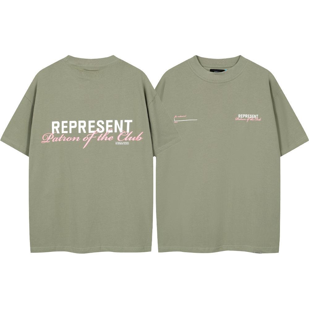 Trendy brand REPRESEN classic slogan printed male and female couples crew neck pullover cotton short-sleeved T-shirt high street