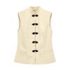 Womens Slim Fit Stand Collar Button-Up Vest Top - Elegant Chic 2026 Lightweight Sleeveless Blouse