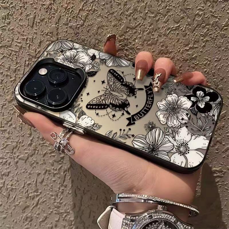 Creative Butterfly Flower Case for iPhone 14/15Pro/16/17 Air - Trendy and High-end Feel