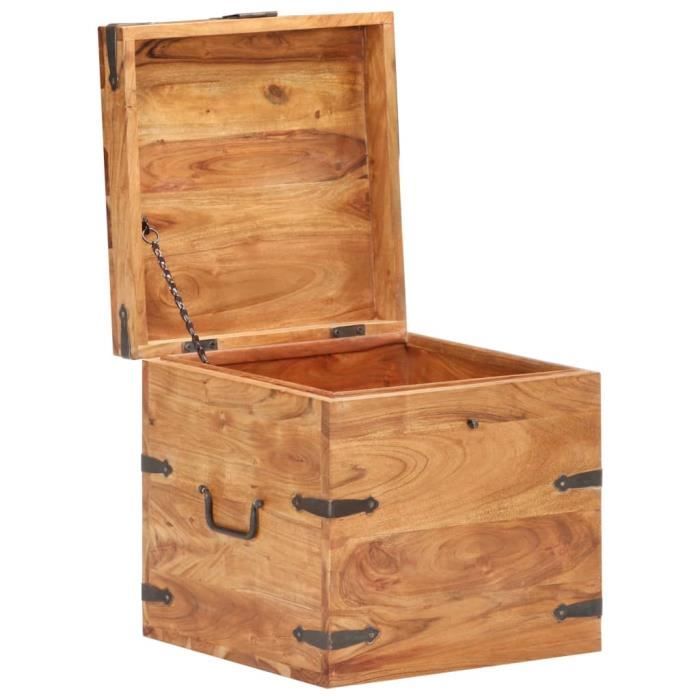 VidaXL Coffre 40x40x40 cm Bois d'acacia solide