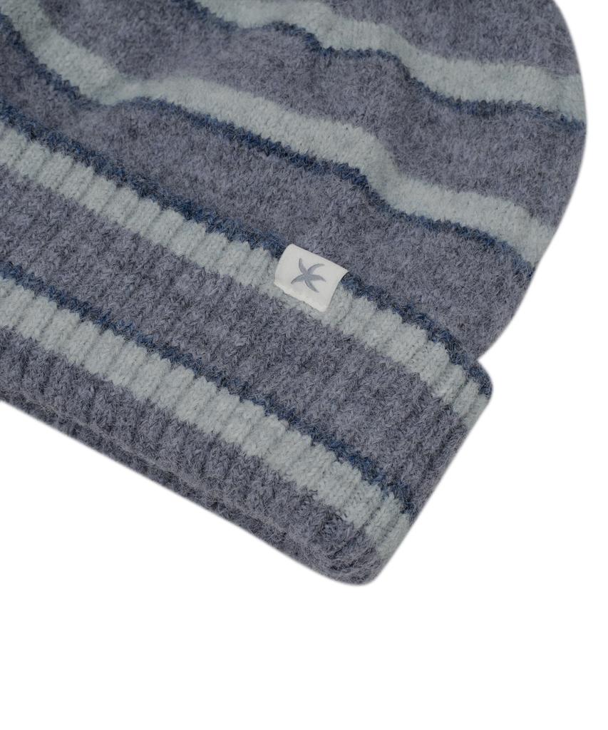 THE COLDEST MOMENT Tcm Mohair Stripe Beanie (Blue)