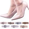 1pair PU Leather Detachable Shoe Straps Metal Buckle Anti-drop Heel High Heels Shoelace Adjustable Straps