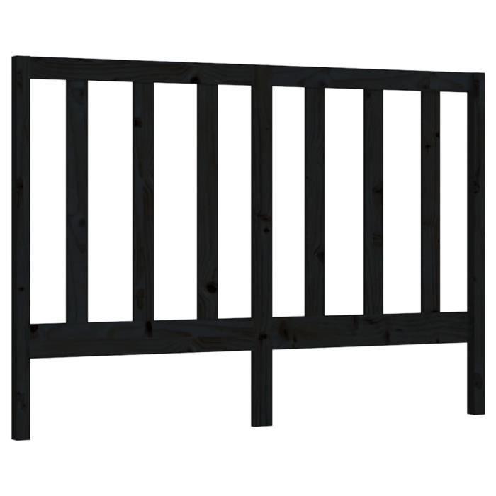 VidaXL Headboard Black 126x4x100 Cm Solid Pine Wood 817684
