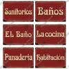 Putuo Decor Spanish Sign Vintage Metal Tin Sign Bar Pub Club Hogarena Bano Man Cave Wall Decor Iron Painting Decorative Plate